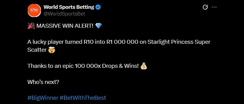 Twitter R10 to R1M at WSB